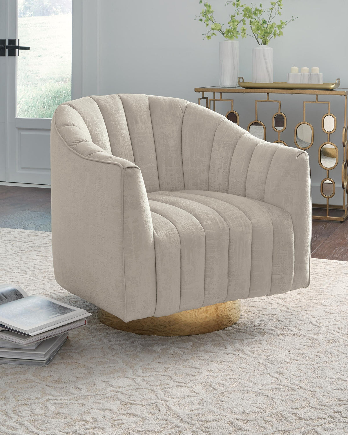 Penzlin Swivel Accent Chair - Pearl