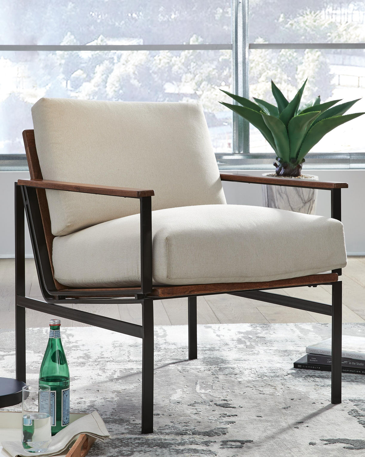 Tilden Accent Chair - Ivory/Brown