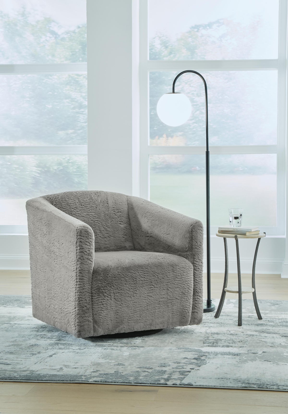 Bramner Swivel Accent Chair - Charcoal