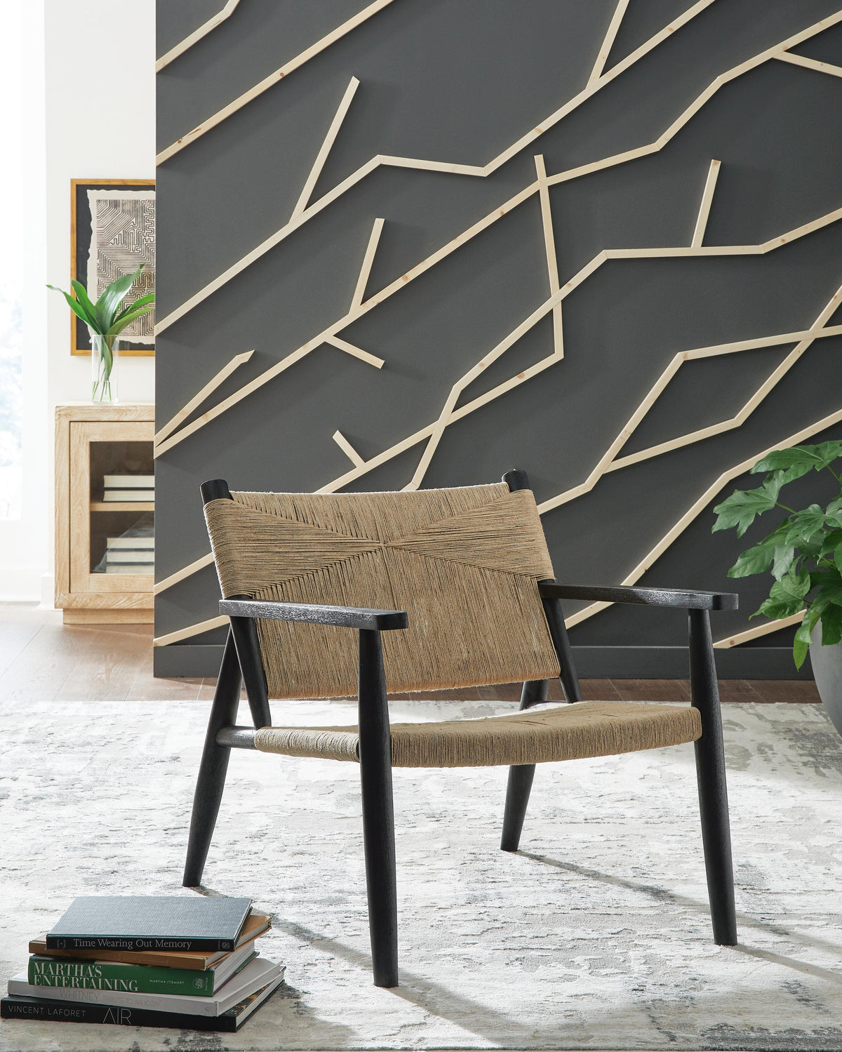 Halfmore Accent Chair - Black/Natural
