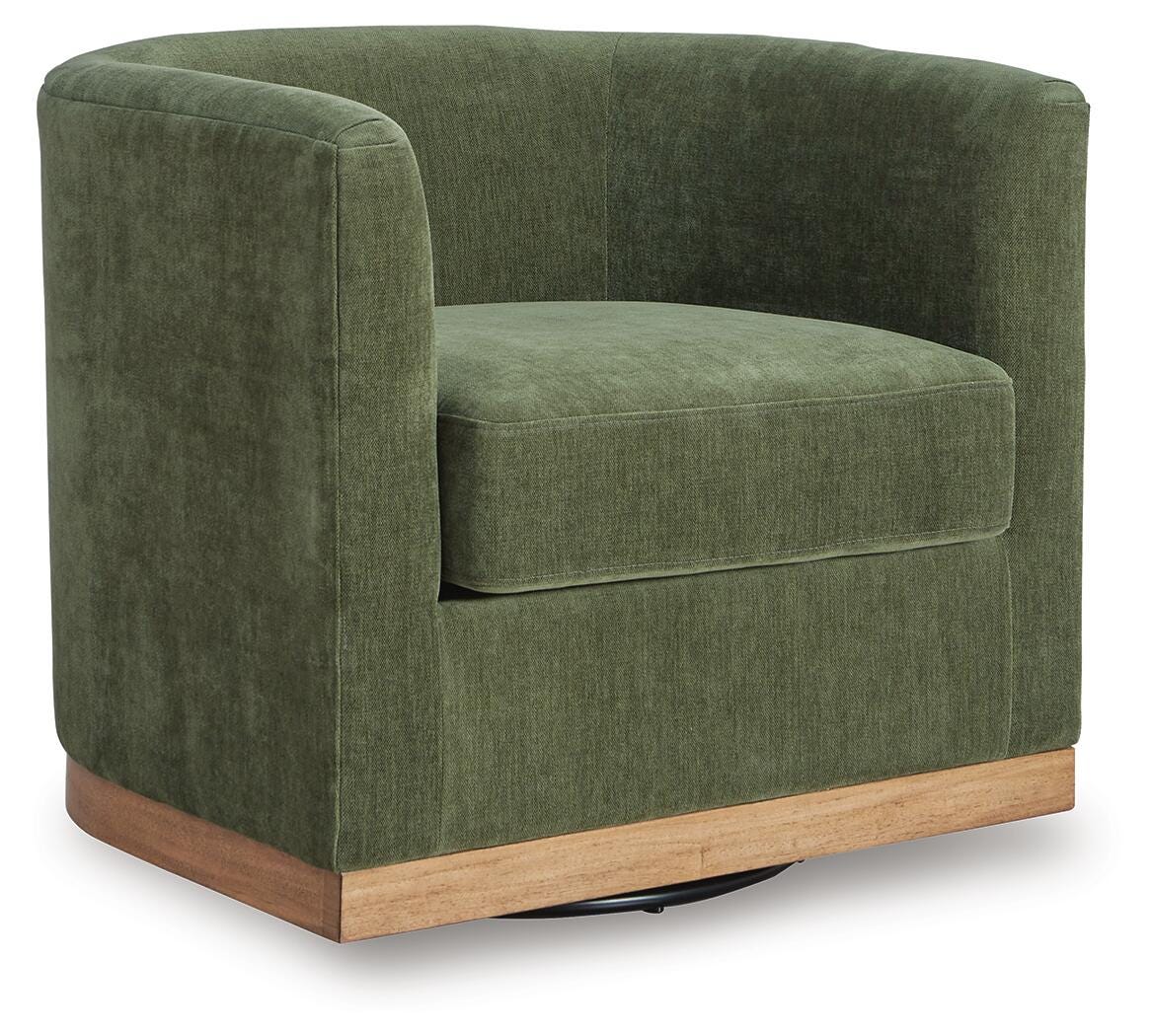 Jersonlow Swivel Accent Chair - Forest Green