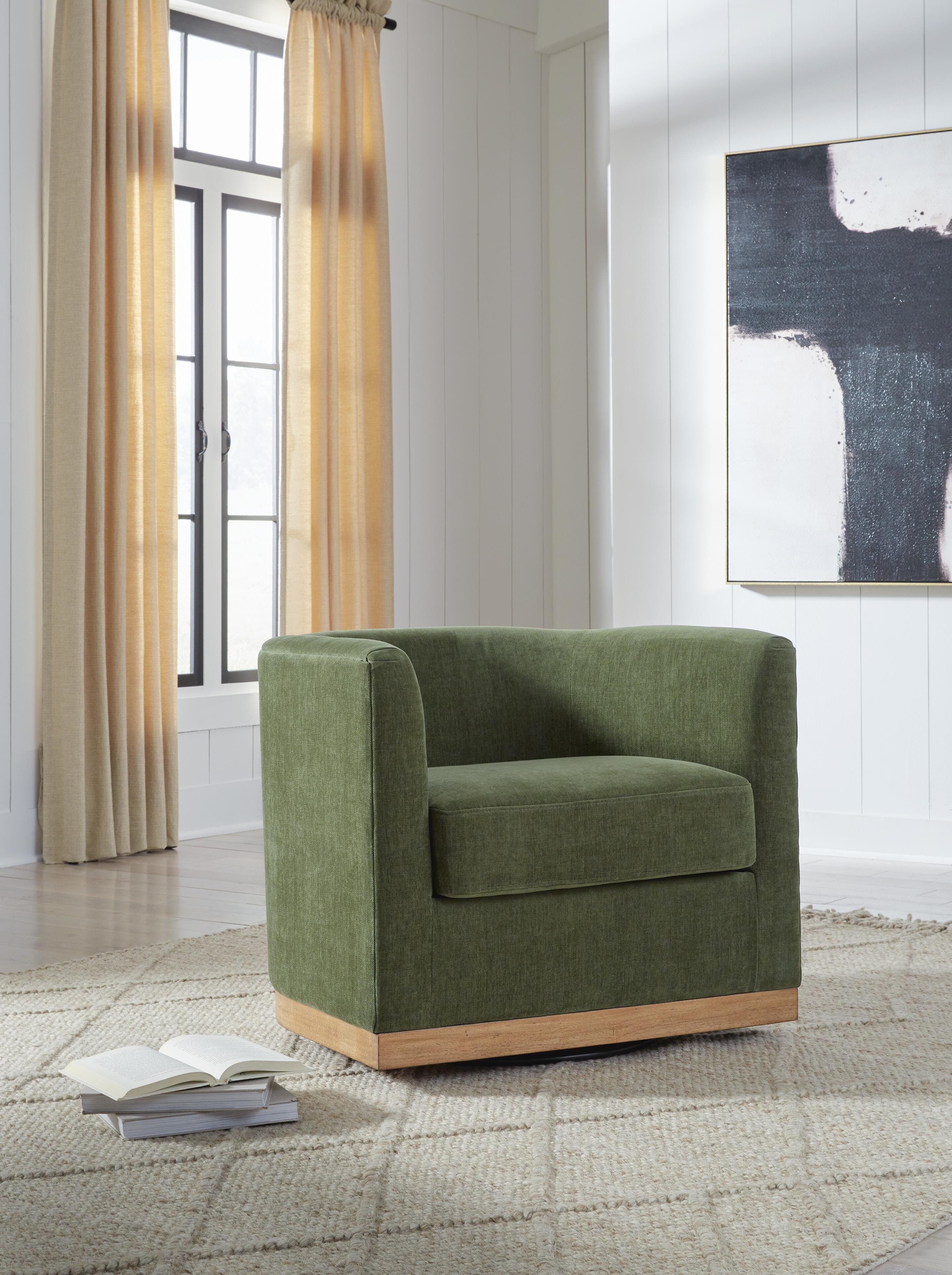 Jersonlow Swivel Accent Chair - Forest Green