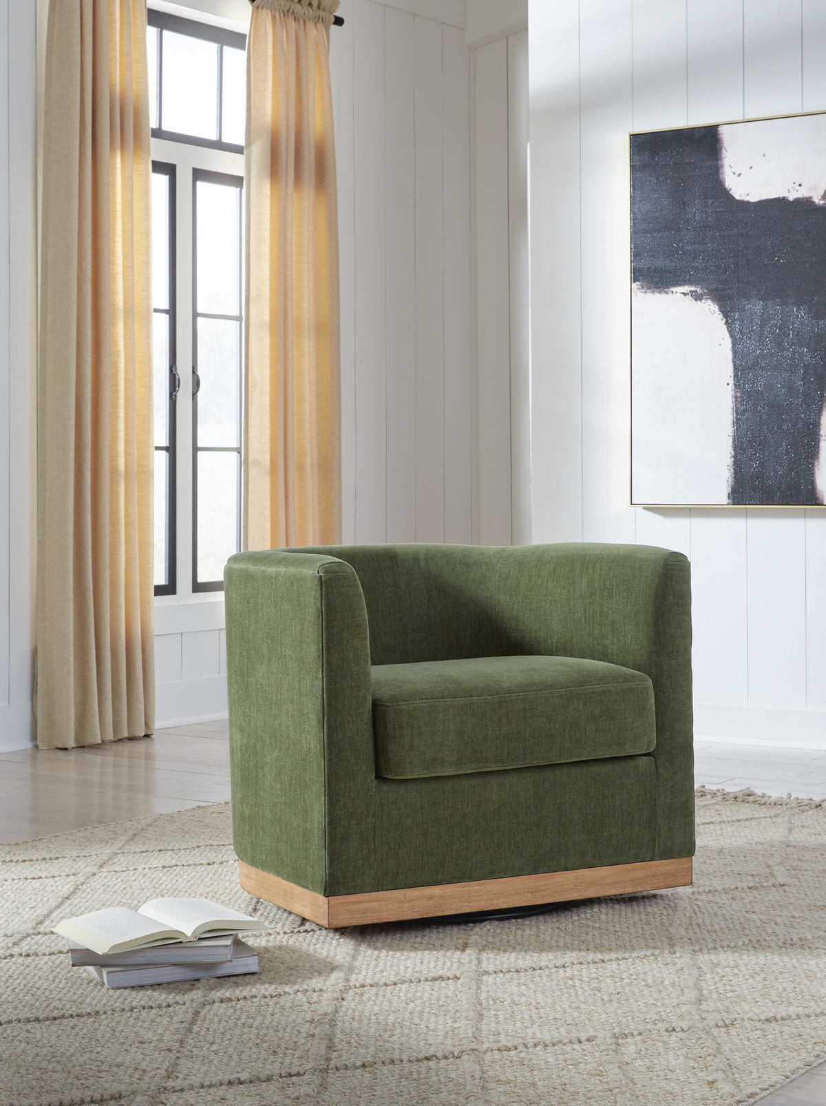 Jersonlow Swivel Accent Chair - Forest Green