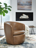 Kierreys Swivel Accent Chair - Caramel