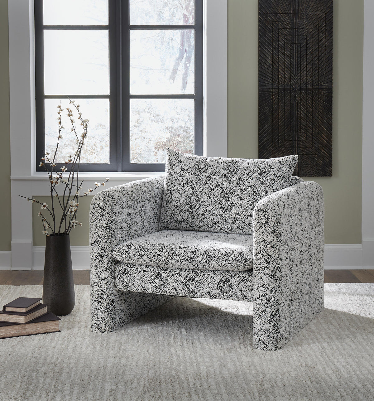 Kenbell Accent Chair - Black/White