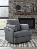 Alainmont Next-Gen Nuvella Swivel Power Recliner - Salt and Pepper