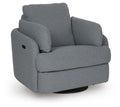 Alainmont Next-Gen Nuvella Swivel Power Recliner - Salt and Pepper