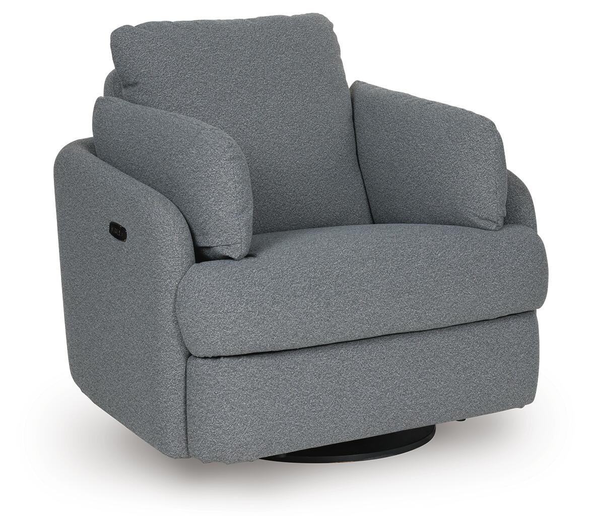 Alainmont Next-Gen Nuvella Swivel Power Recliner - Salt and Pepper