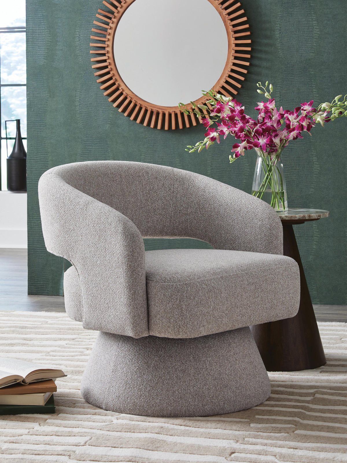 Nashkins Swivel Accent Chair - Pebble