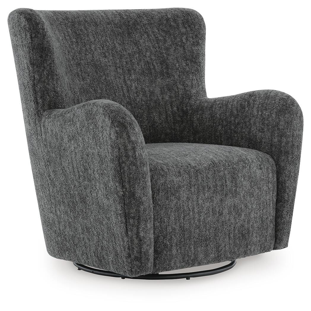 Rowenburg Swivel Glider Accent Chair - Heather Charcoal