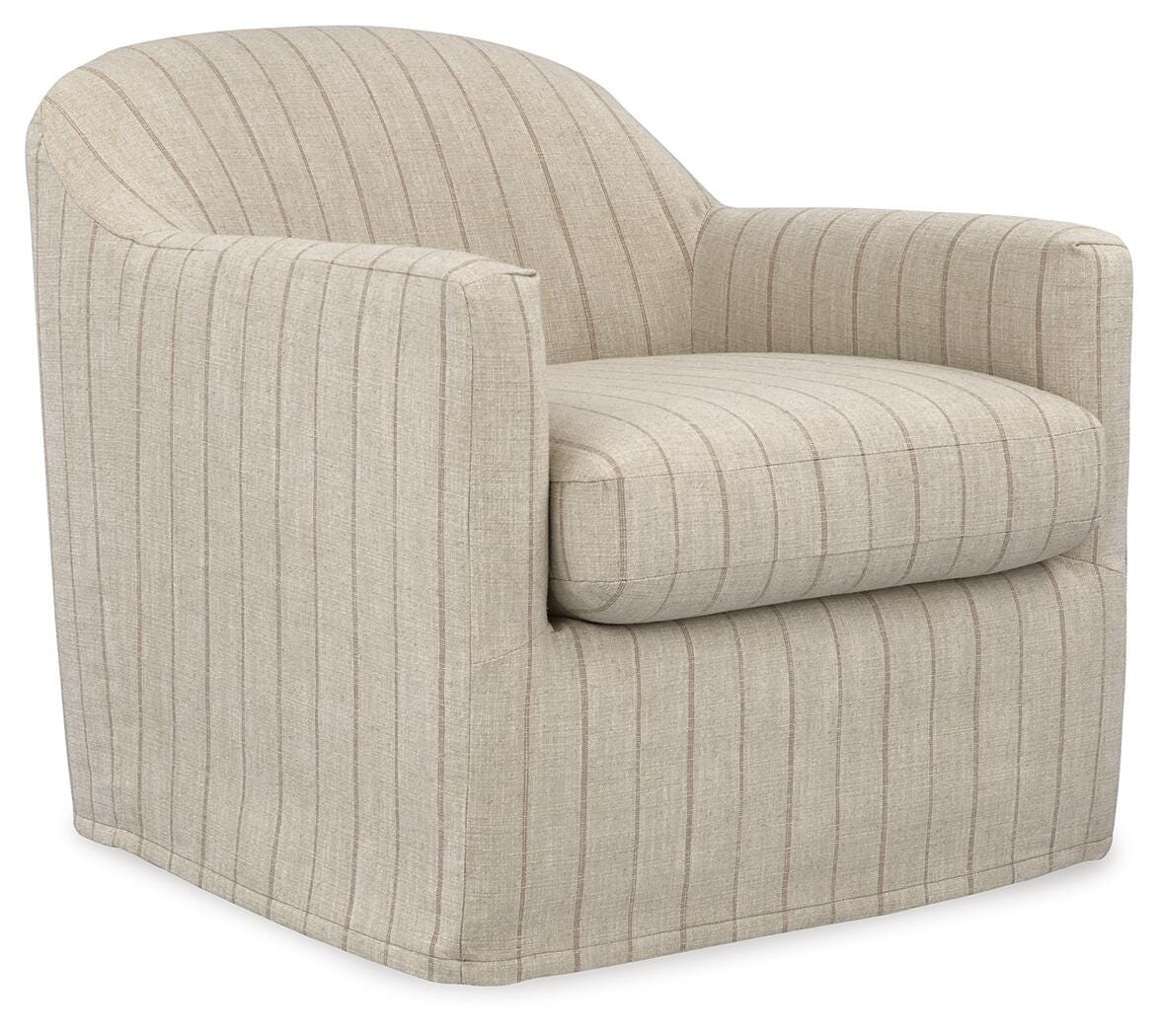 Valwick Swivel Accent Chair - Cream/Brown