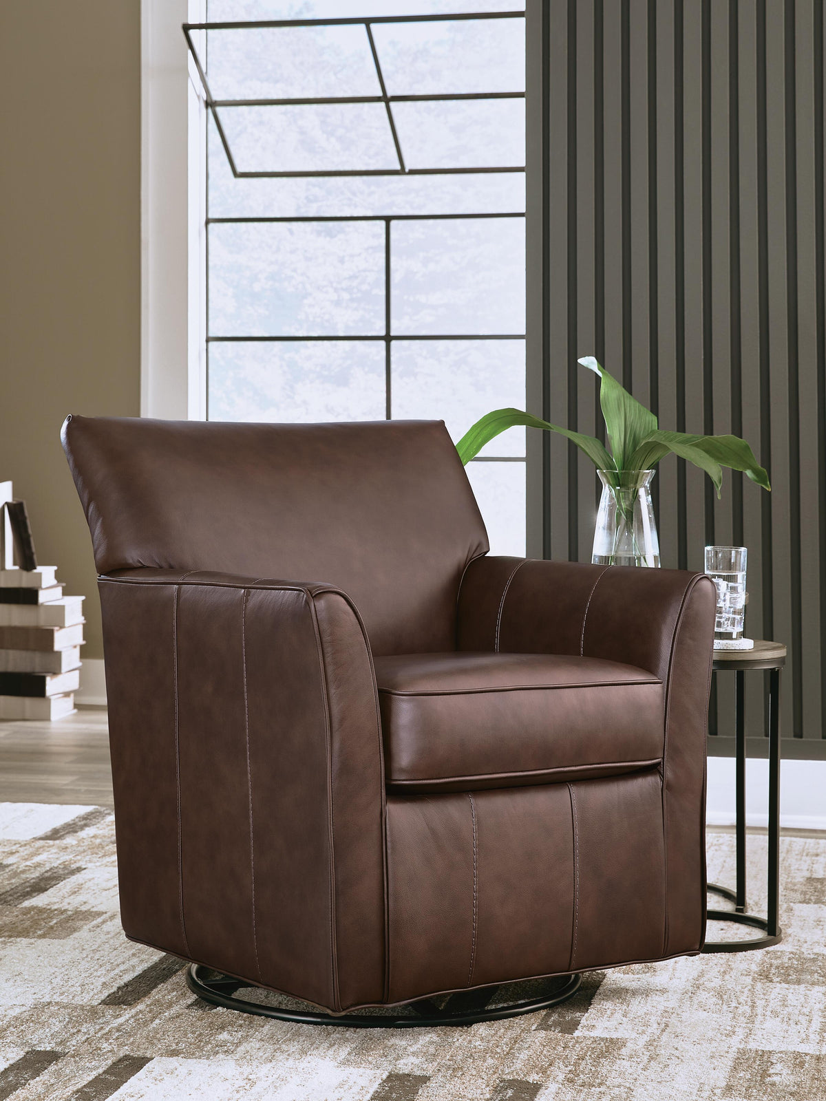 Braydunn Swivel Glider Accent Chair - Espresso Brown