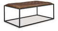 Junsor Cocktail Ottoman - Brown/Black