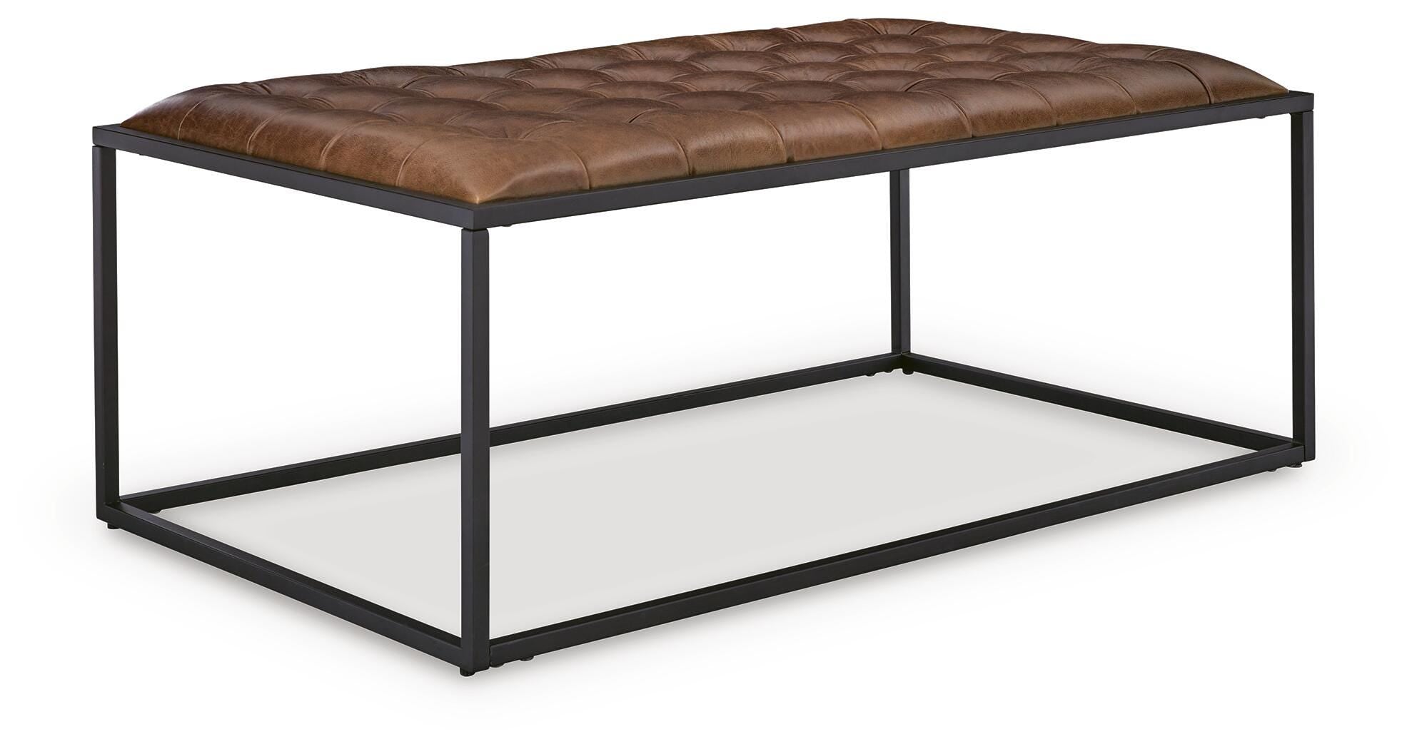 Junsor Cocktail Ottoman - Brown/Black