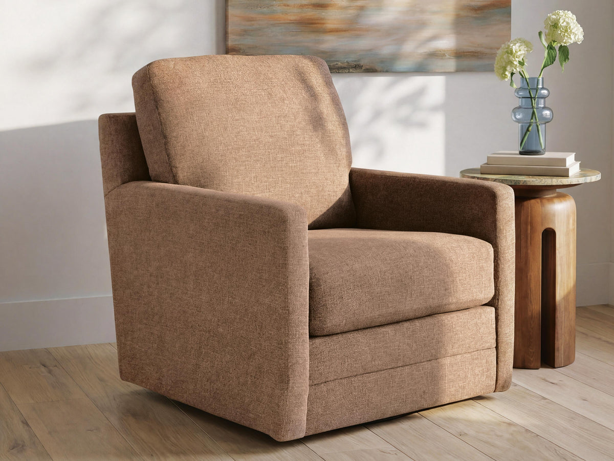 Dishford Swivel Accent Chair - Cinnamon