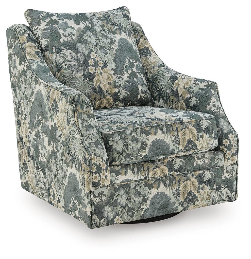 Gubbins Swivel Accent Chair - Blue/Green/Yellow
