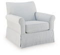 Searcy Swivel Glider Accent Chair - White/Navy