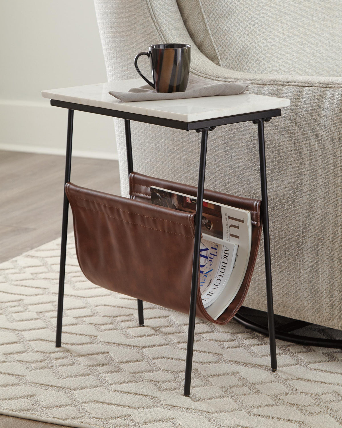 Etanbury Accent Table - Brown/Black/White