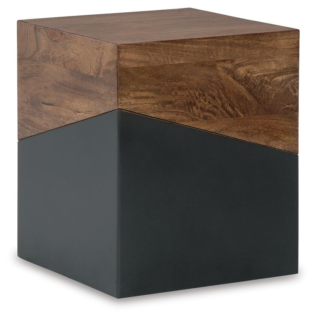 Trailbend Accent Table - Brown/Gunmetal