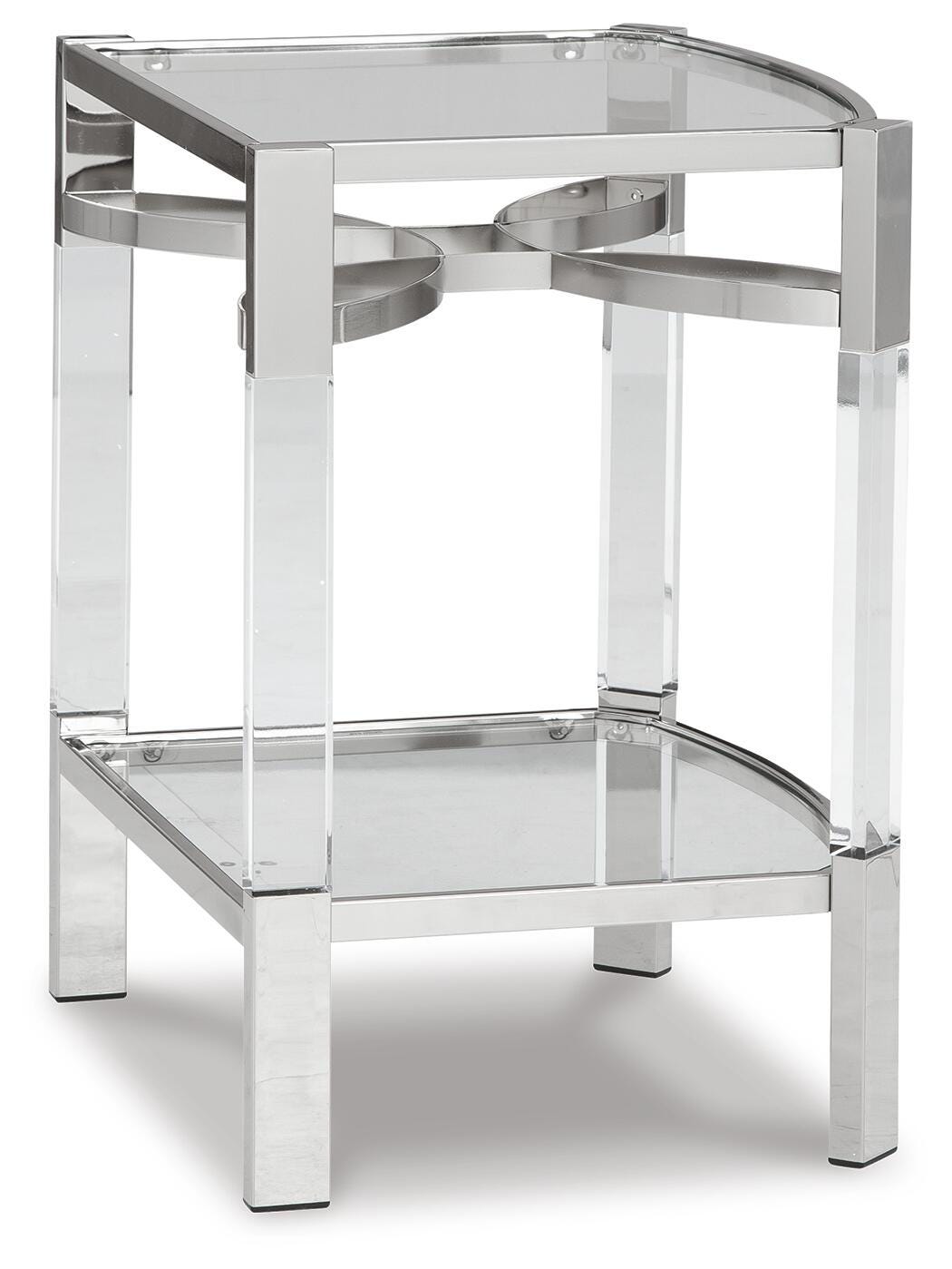 Chaseton Accent Table - Clear/Silver Finish