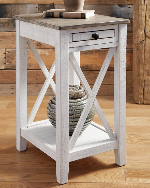 Adalane Accent Table - White/Gray