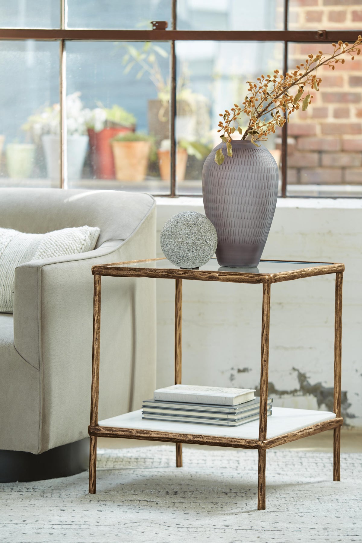 Ryandale Tables Collection - Antique Brass Finish