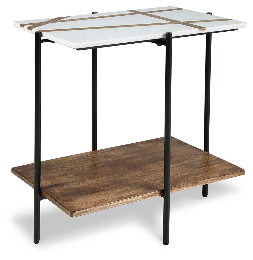 Braxmore Accent Table - White/Light Brown