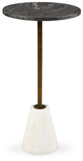Caramont Accent Table - Black/White/Gold Finish