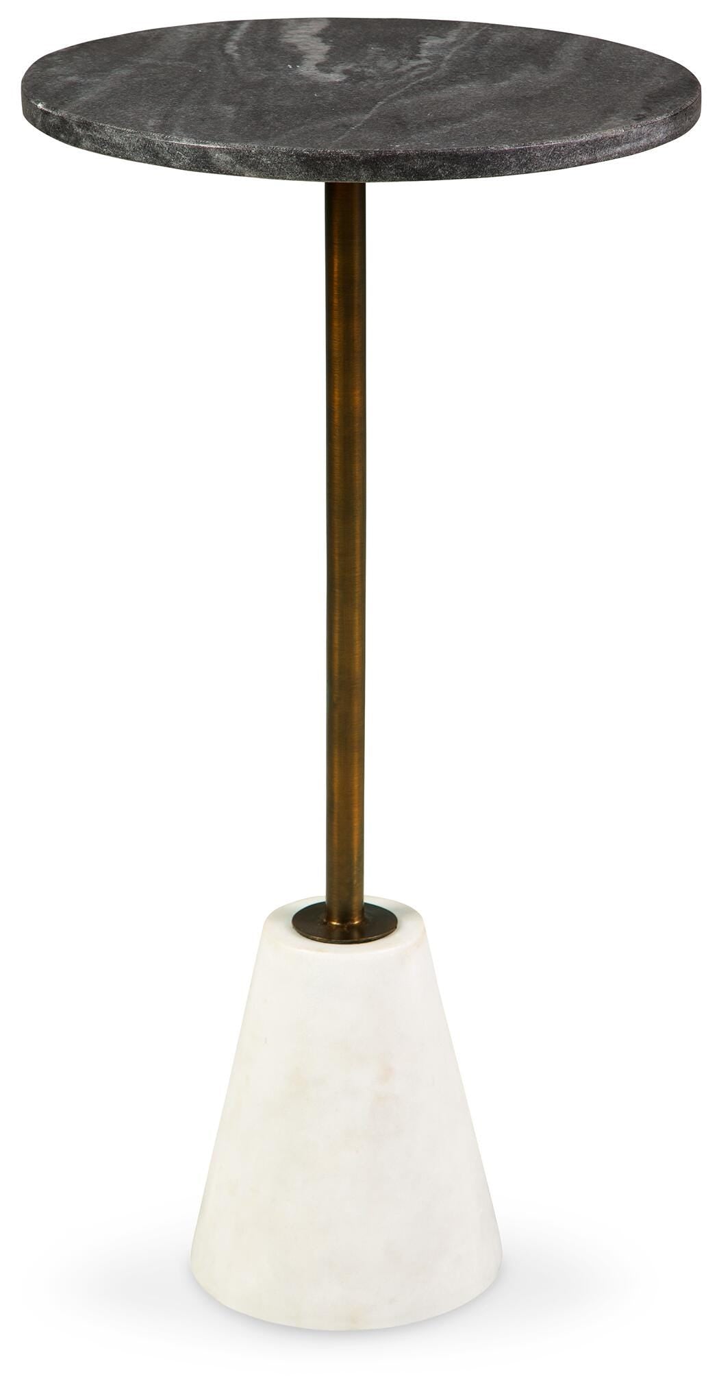 Caramont Accent Table - Black/White/Gold Finish