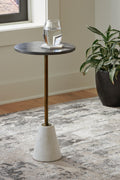 Caramont Accent Table - Black/White/Gold Finish