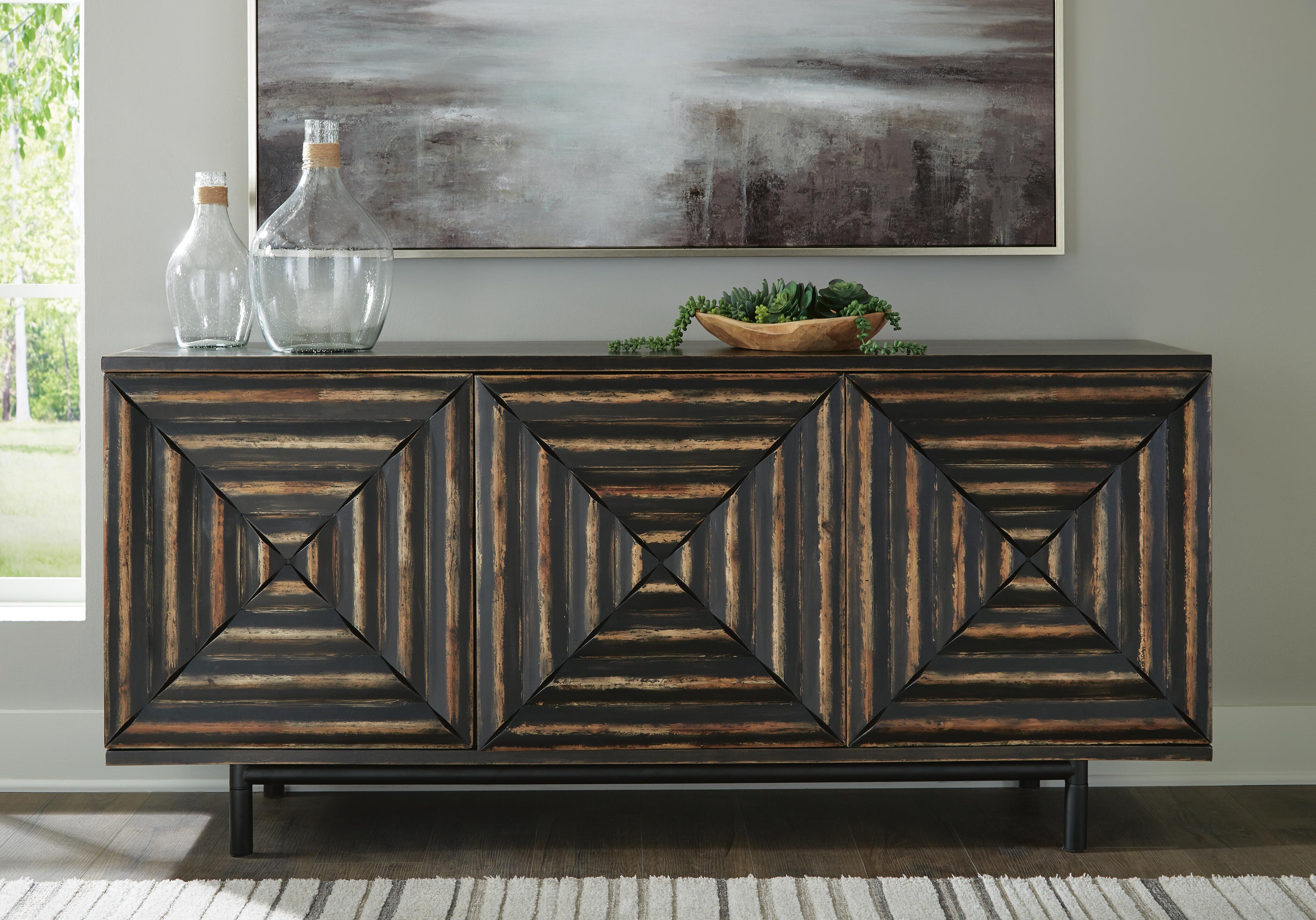 Fair Ridge Accent Cabinet - Distressed Black