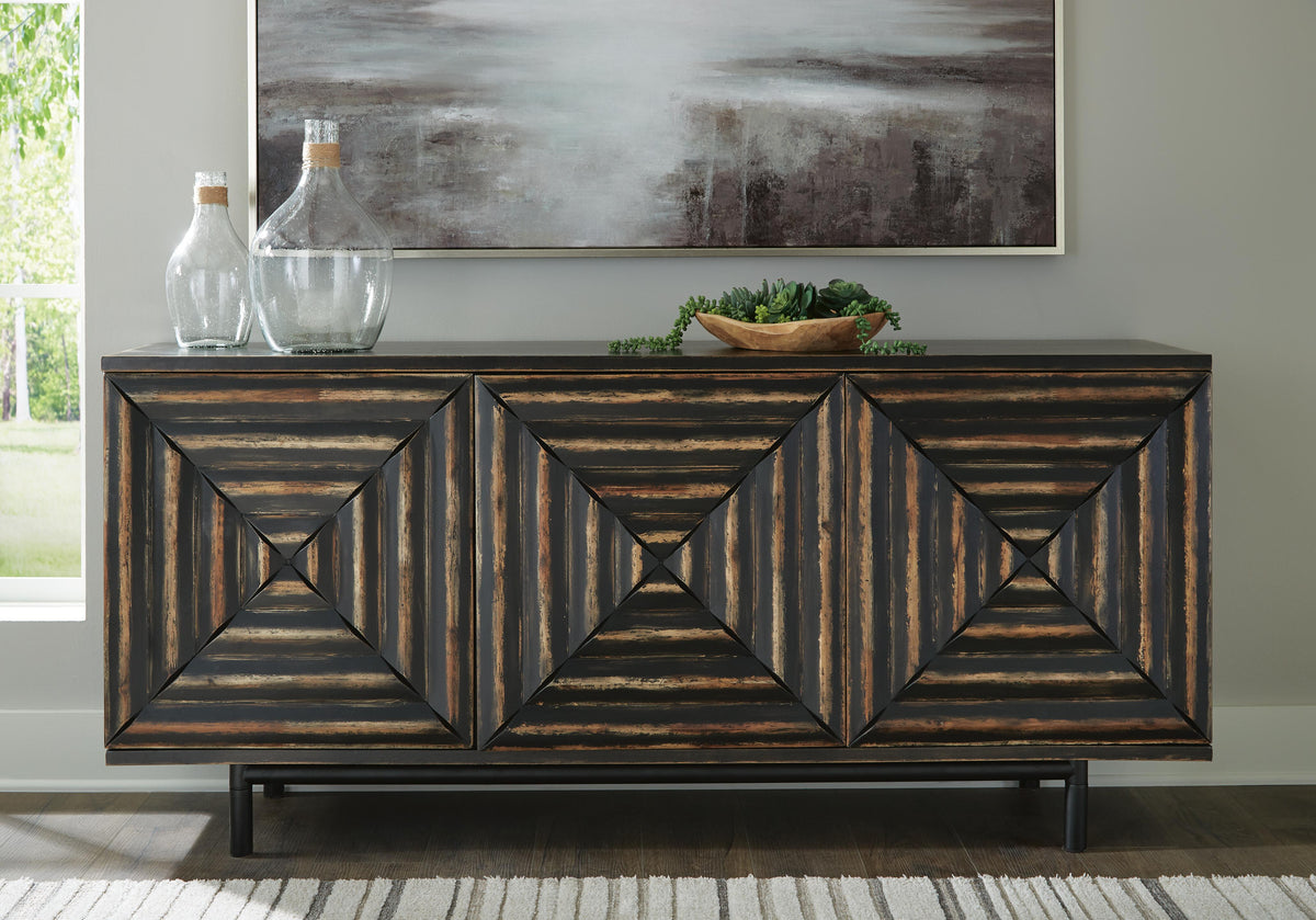 Fair Ridge Accent Cabinet - Distressed Black