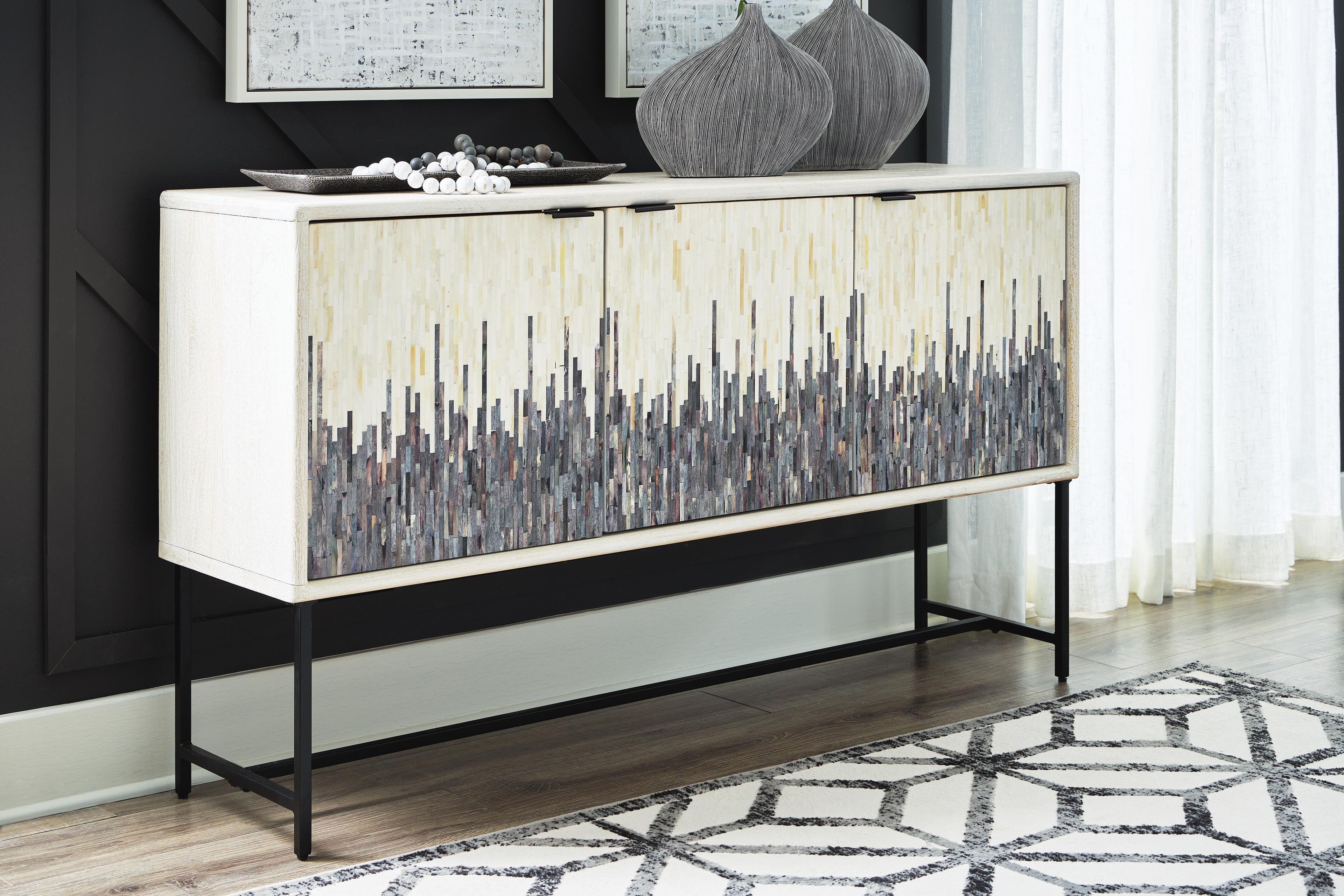 Freyton Accent Cabinet - White/Gray