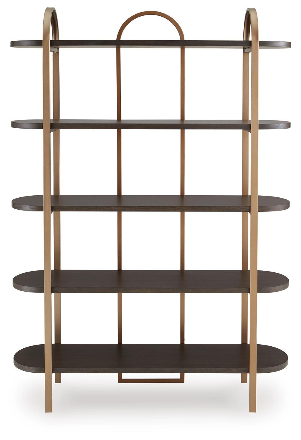 Brentmour Bookcase - Brown/Gold Finish