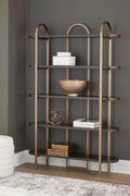 Brentmour Bookcase - Brown/Gold Finish