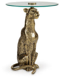 Vallain Accent Table - Antique Gold Finish