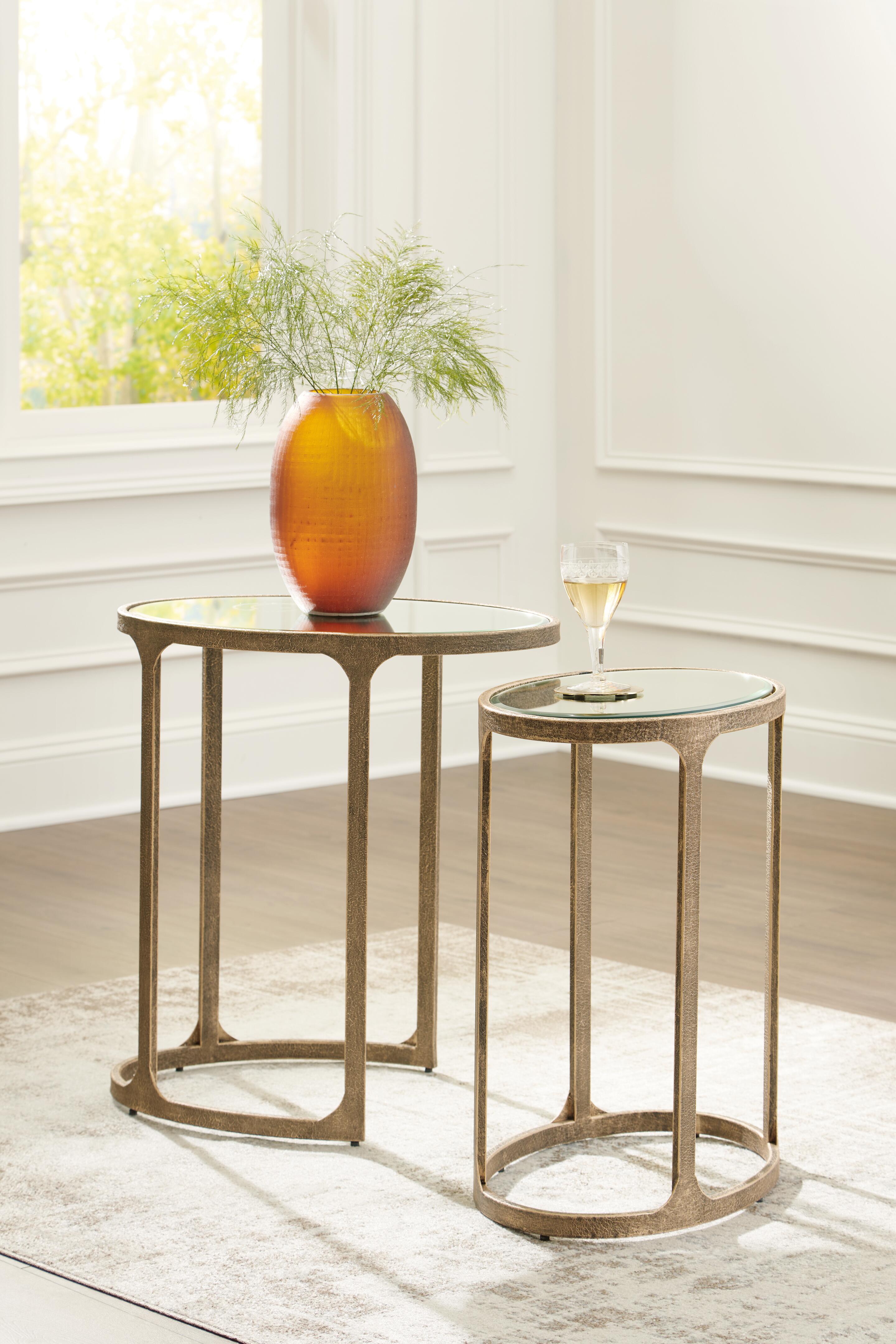 Irmaleigh Accent Table Set (2/CN) - Antique Gold Finish