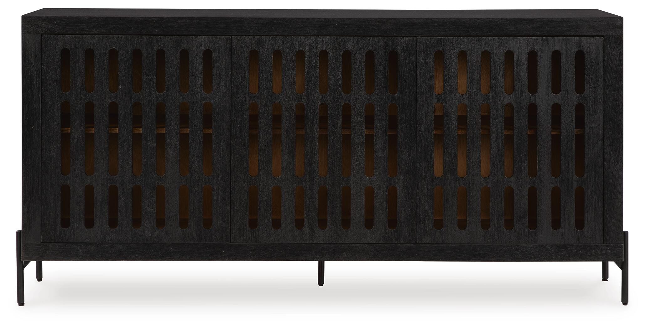 Vallisburg Accent Cabinet - Black/Natural