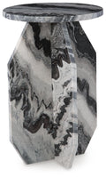 Wrenlane Accent Table - Black/White/Taupe