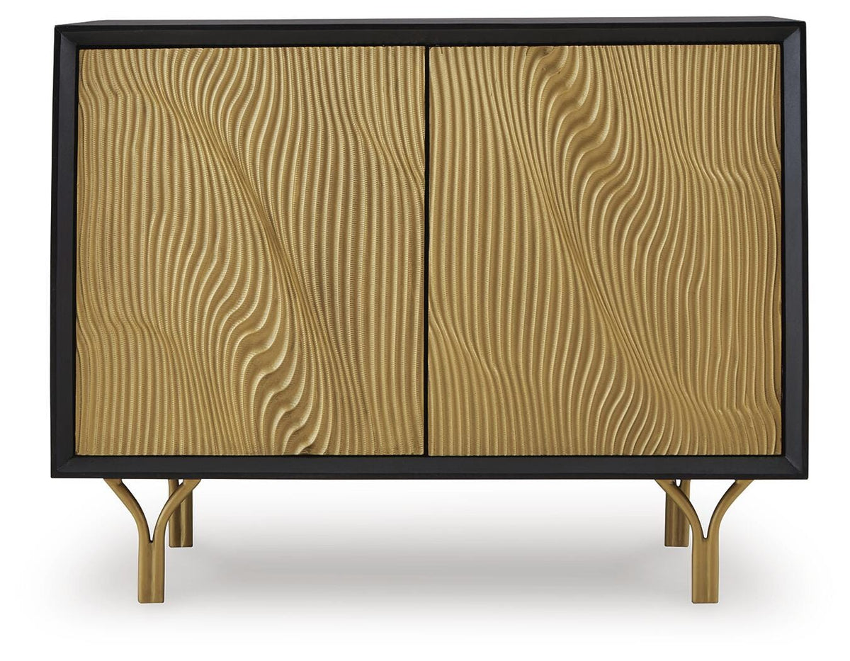 Tayner Accent Cabinet - Black/Gold Finish