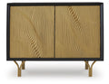 Tayner Accent Cabinet - Black/Gold Finish