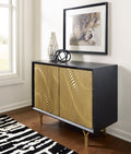 Tayner Accent Cabinet - Black/Gold Finish