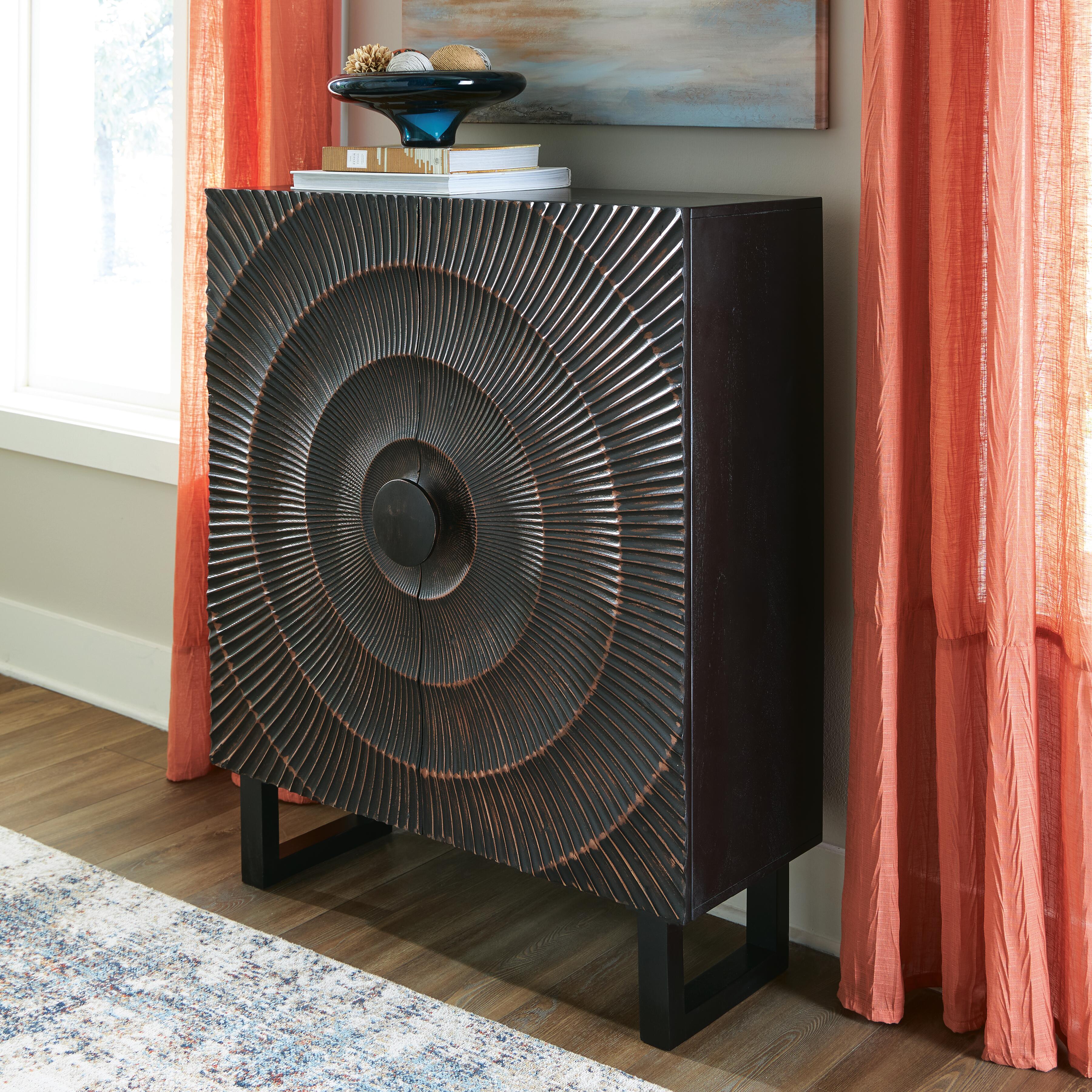 Fosterman Accent Cabinet - Distressed Black
