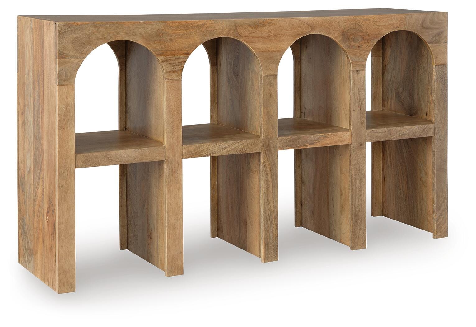 Luzmanacy Console Sofa Table - Natural Brown