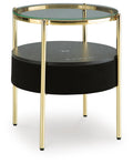 Nedman Accent Table with Speaker - Black/Gold Finish