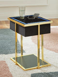 Rexwell Accent Table with Speaker - Black/Gold Finish