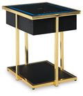 Rexwell Accent Table with Speaker - Black/Gold Finish