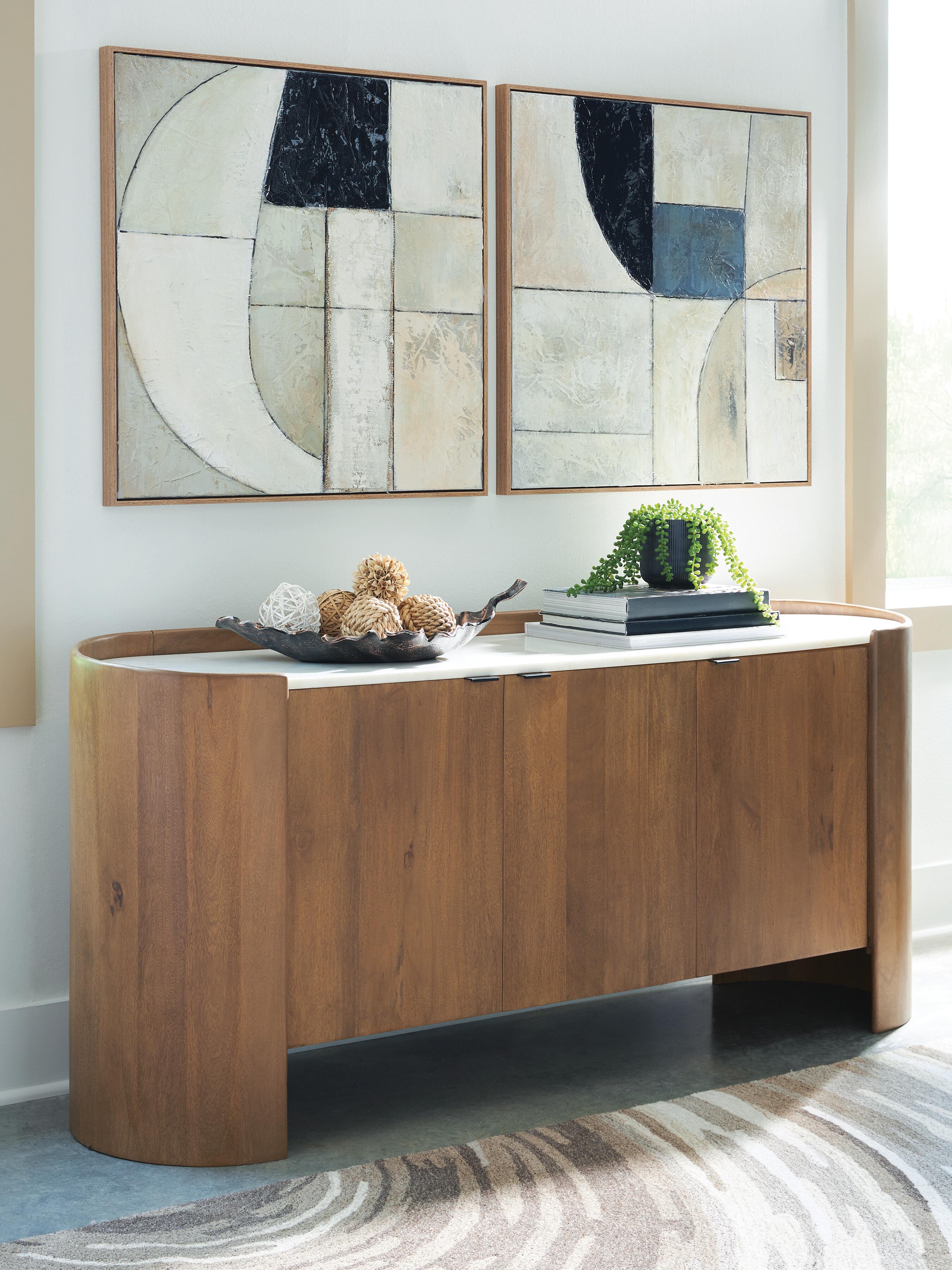 Fitzroy Accent Cabinet - Brown/White