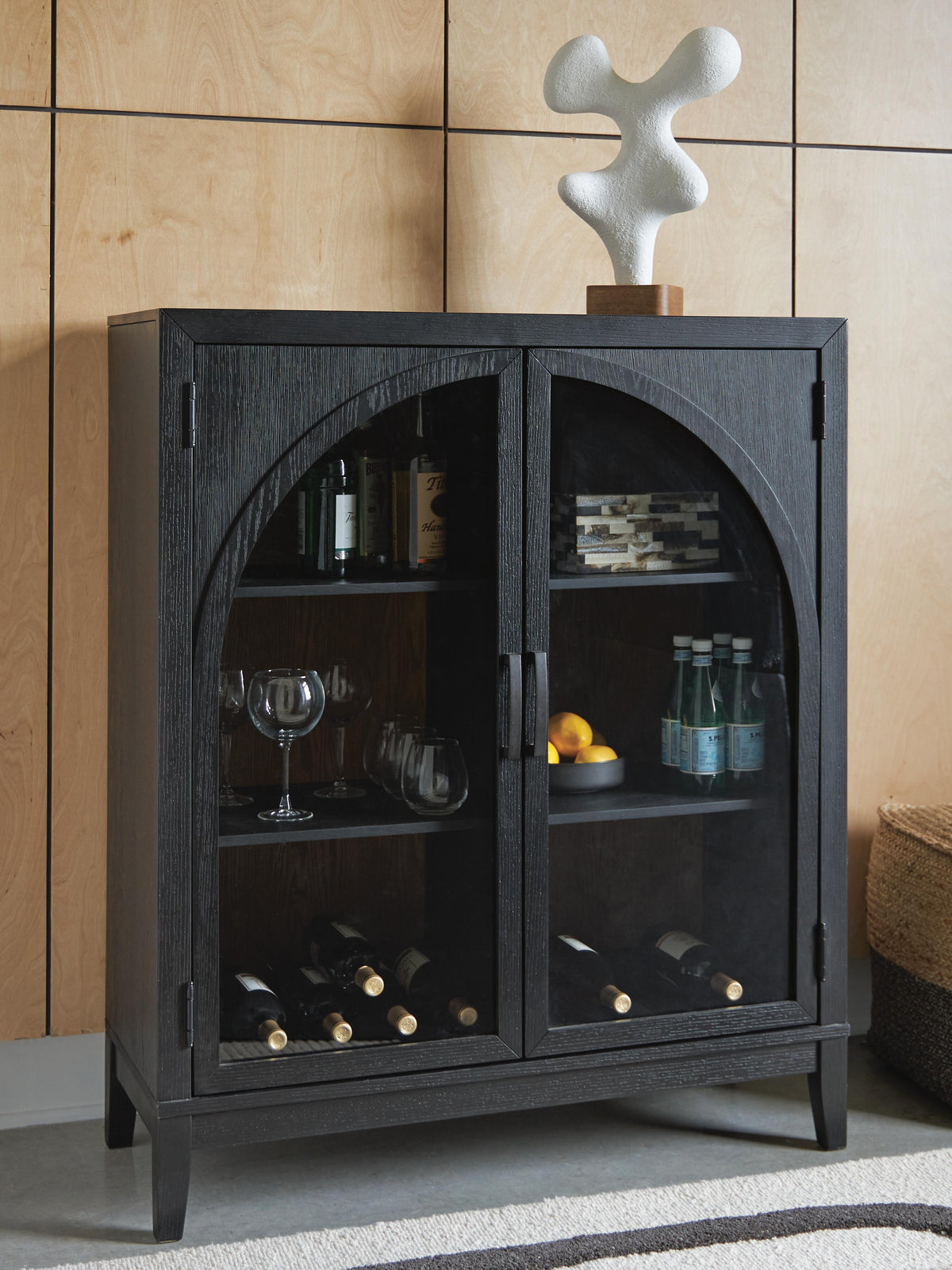 Armenleigh Bar Cabinet - Black/Brown
