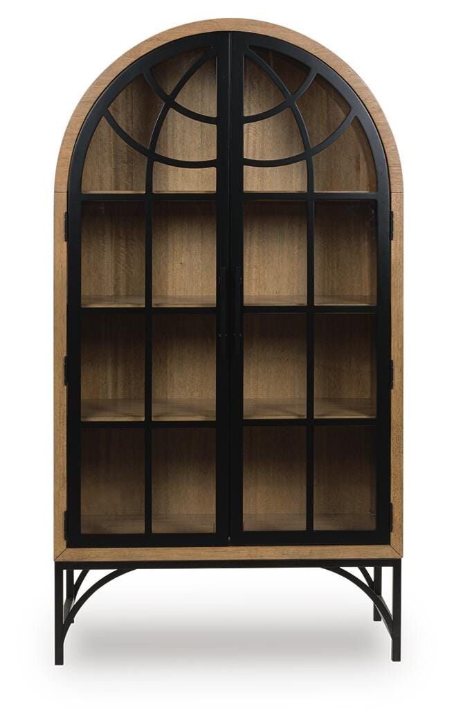 Gwenwich Accent Cabinet - Natural/Black